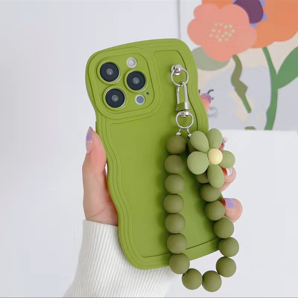 Matte Green Phone Case with Chain iPhone 13 Pro Max NEW